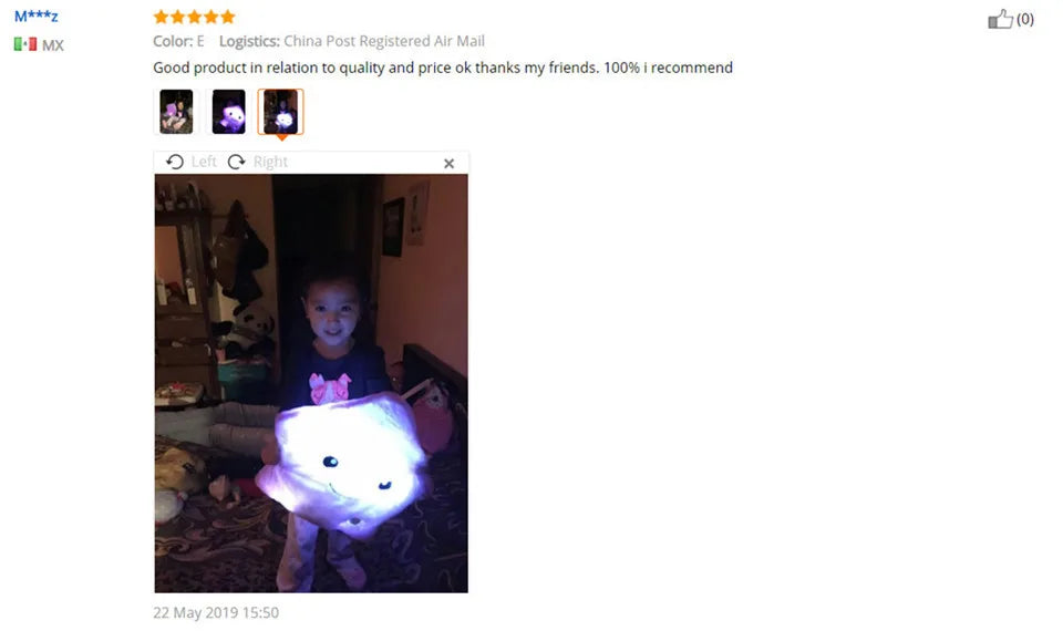 34CM Creative Toy Luminous Pillow Soft Stuffed Plush Glowing Colorful Stars Cushion Led Light Toys Gift For Kids Children Girls