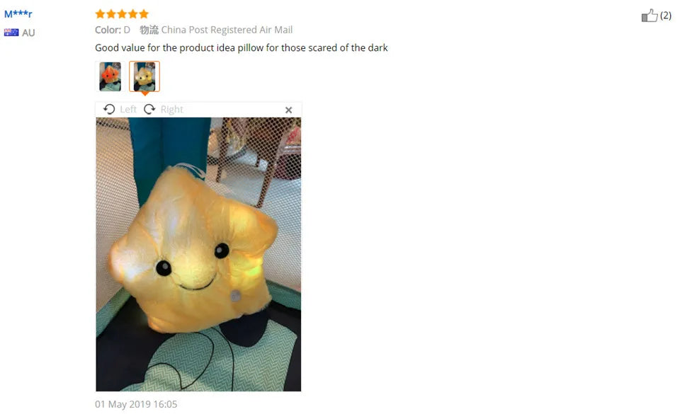 34CM Creative Toy Luminous Pillow Soft Stuffed Plush Glowing Colorful Stars Cushion Led Light Toys Gift For Kids Children Girls