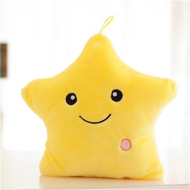 34CM Creative Toy Luminous Pillow Soft Stuffed Plush Glowing Colorful Stars Cushion Led Light Toys Gift For Kids Children Girls