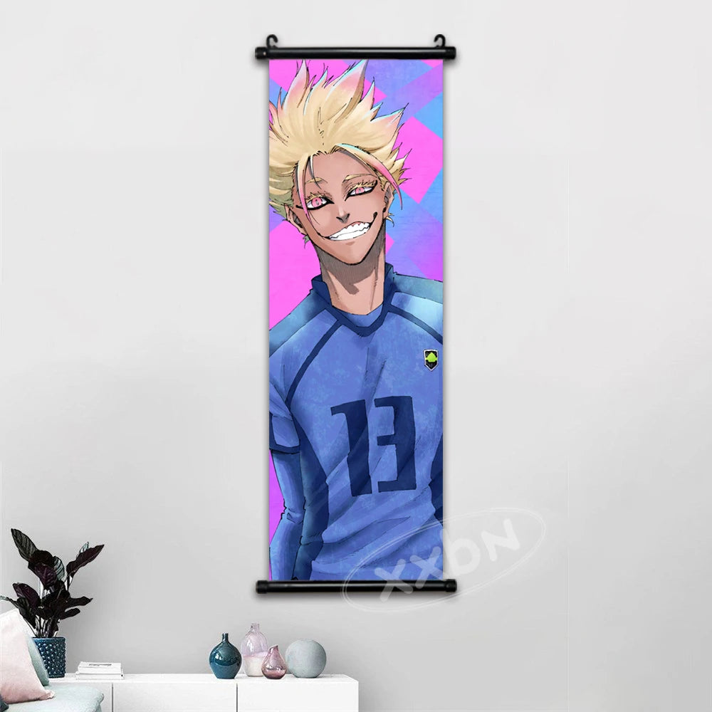 Blue Lock Posters Japanese Anime Wall Art Canvas Pictures Isagi Yoichi Painting Chigiri Hyoma Hanging Scrolls Home Decoration