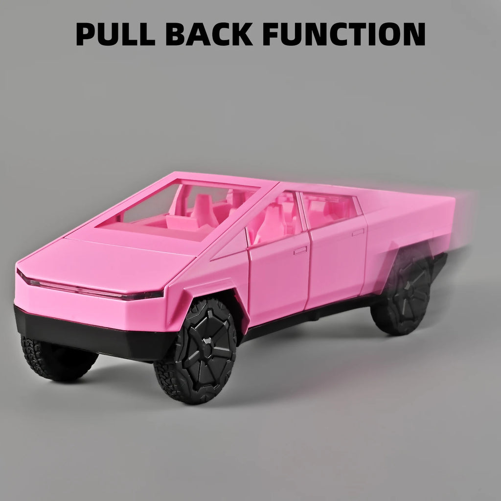 1:32 Cybertruck Pickup Toy Alloy Off-road Die-cast Metal Model Sound and Light Return Toy Gifts,  Birthday Gift for Children.