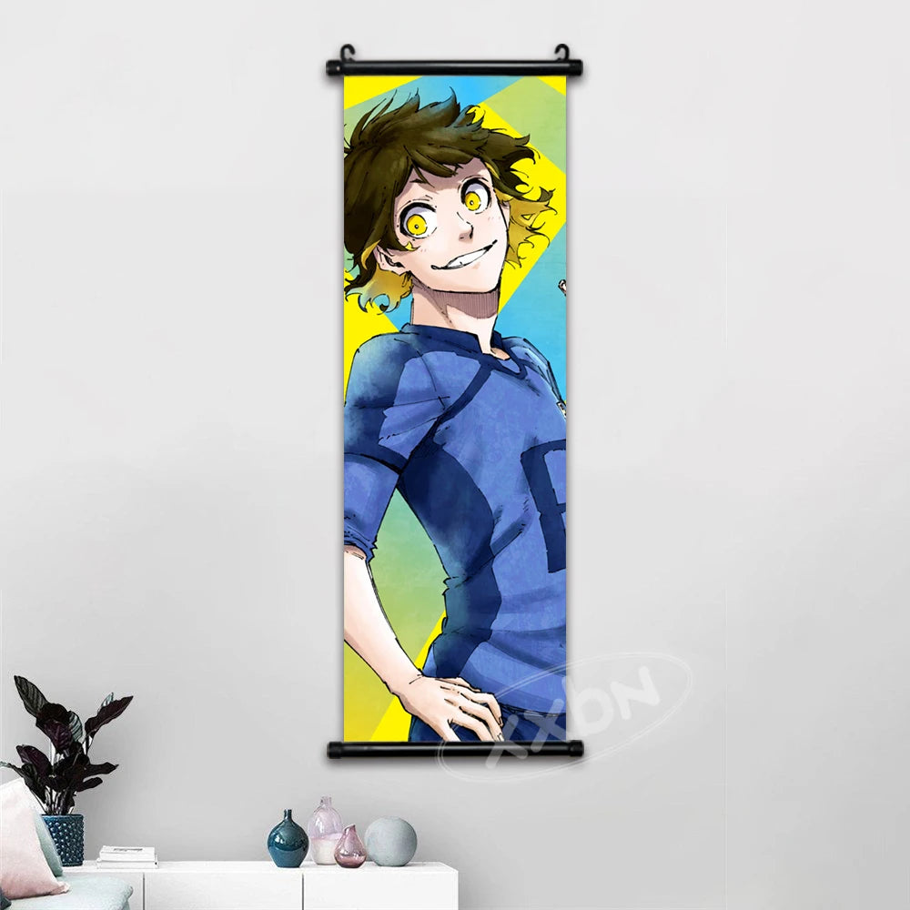 Blue Lock Posters Japanese Anime Wall Art Canvas Pictures Isagi Yoichi Painting Chigiri Hyoma Hanging Scrolls Home Decoration