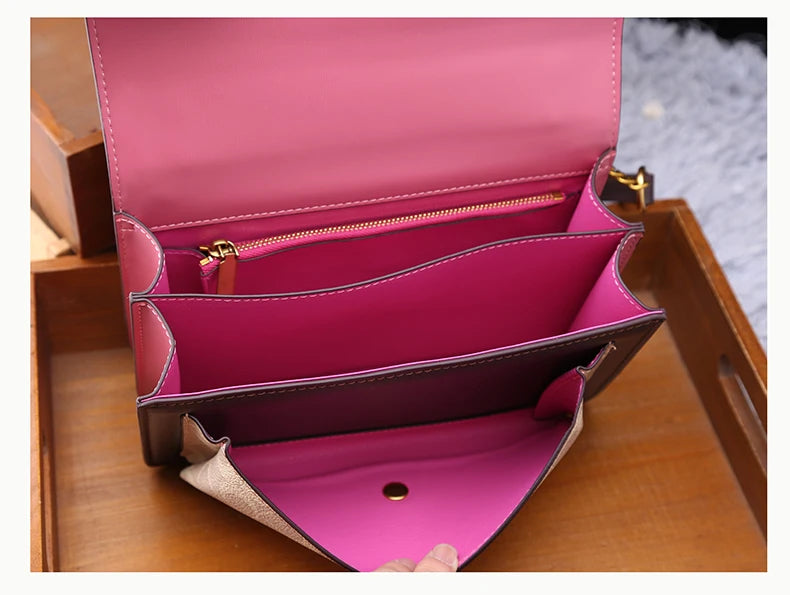 Light luxury women's bag 2025 new high-end color contrast single shoulder underarm bag designer fashionable crossbody small squa