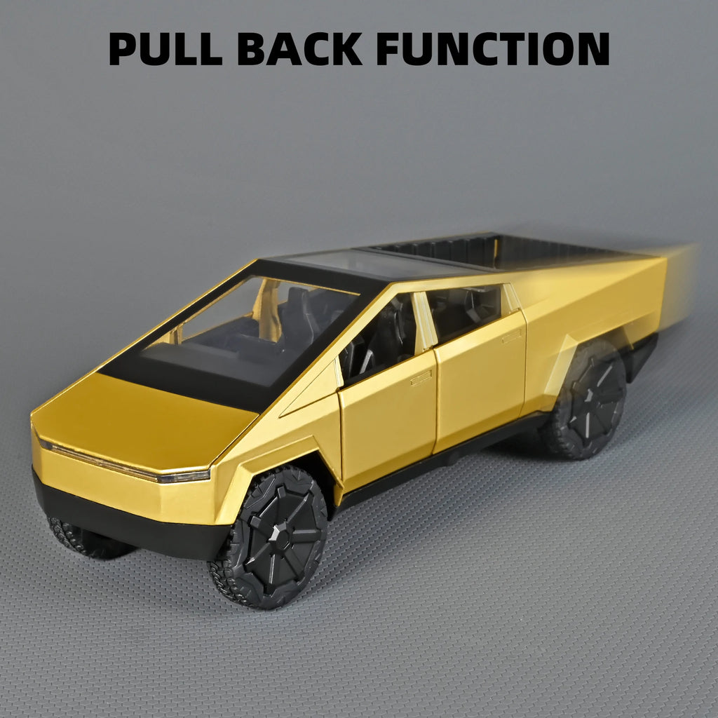 1:32 Cybertruck Pickup Toy Alloy Off-road Die-cast Metal Model Sound and Light Return Toy Gifts,  Birthday Gift for Children.