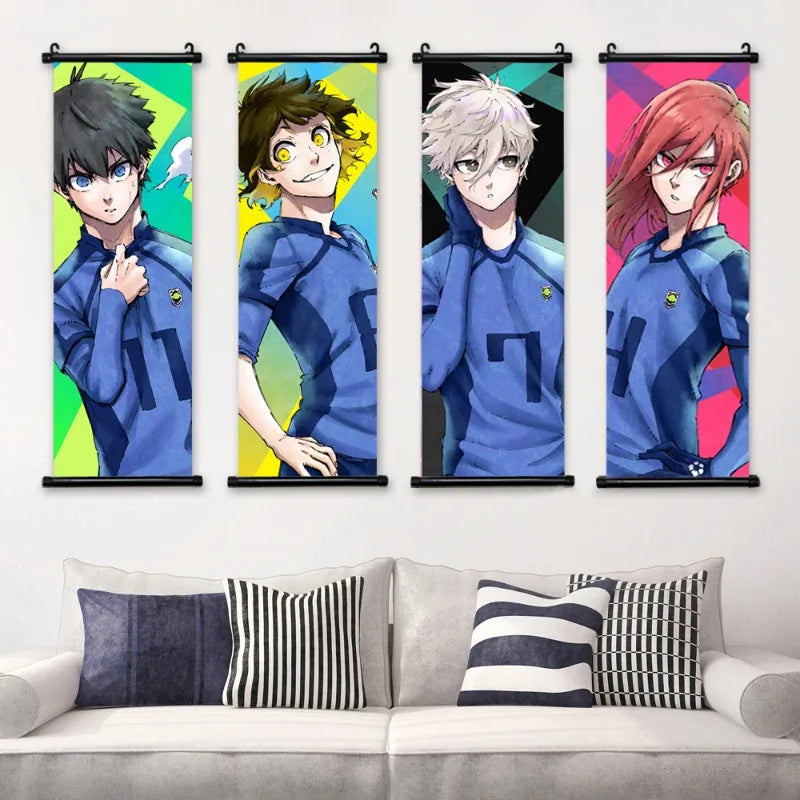 Blue Lock Posters Japanese Anime Wall Art Canvas Pictures Isagi Yoichi Painting Chigiri Hyoma Hanging Scrolls Home Decoration