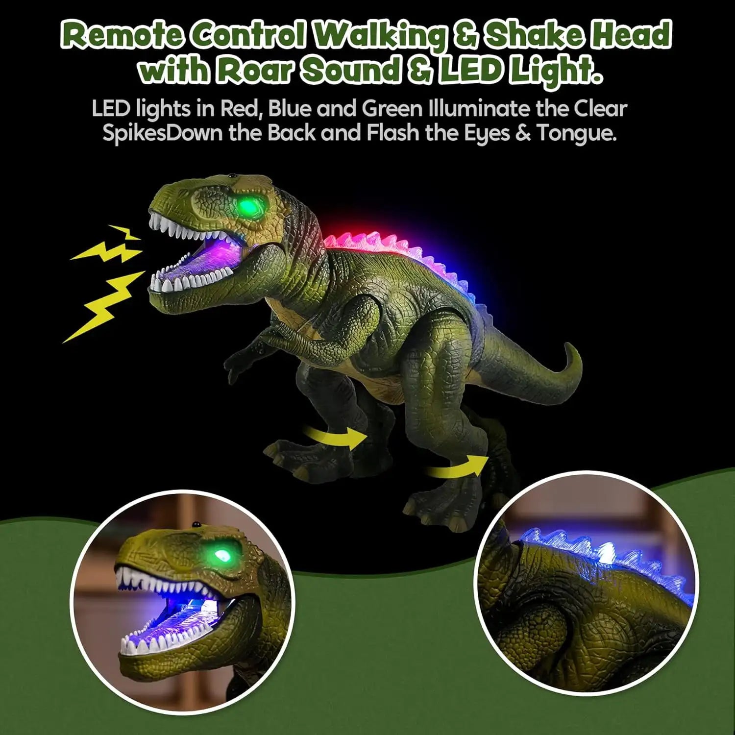 Joyfy Remote Control Walking Dinosaur Big T rex Dinosaur Robot Toy with Light Sound Electric Animal for Kids Best Birthday Gift