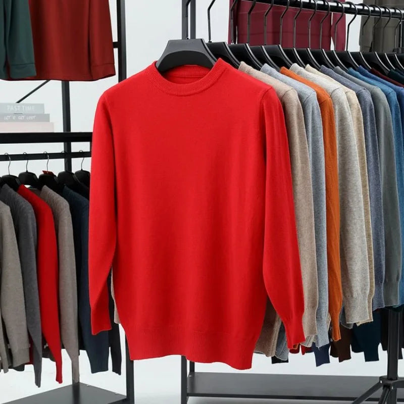 Men's Long Sleeve Knit Pullover Sweater Autumn Winter Soft Thermal Warm Classic Sweater Lightweight Black Light Gray Sweater