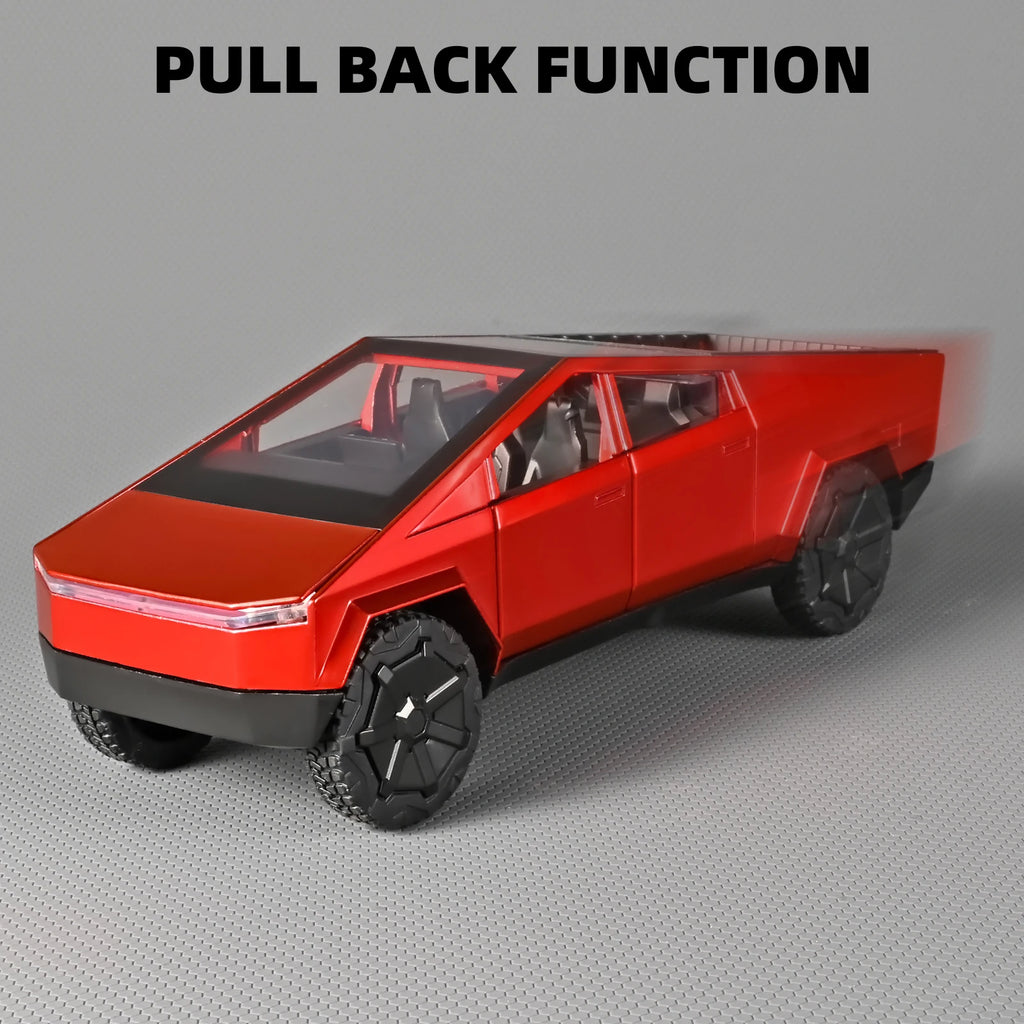 1:32 Cybertruck Pickup Toy Alloy Off-road Die-cast Metal Model Sound and Light Return Toy Gifts,  Birthday Gift for Children.