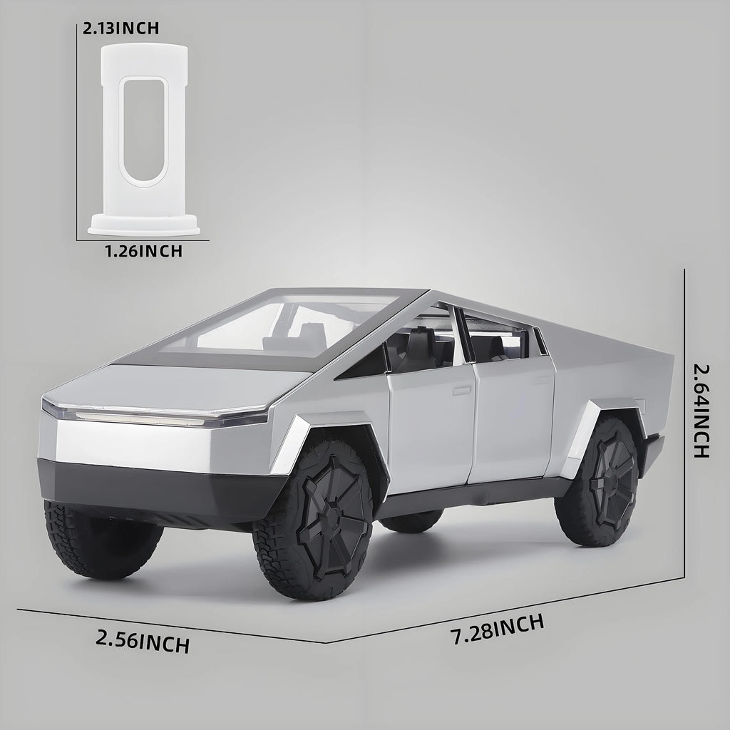 1:32 Cybertruck Pickup Toy Alloy Off-road Die-cast Metal Model Sound and Light Return Toy Gifts,  Birthday Gift for Children.