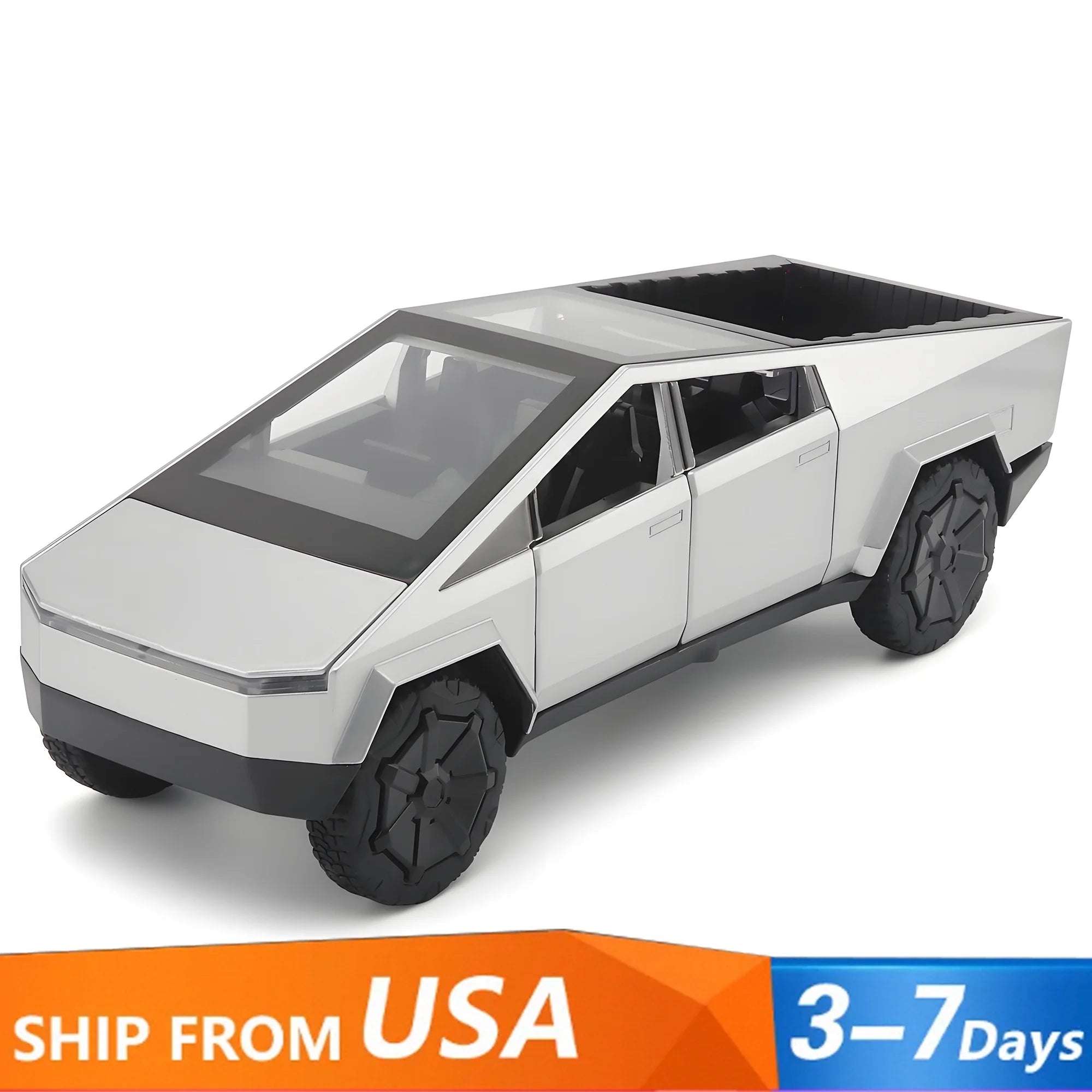 1:32 Cybertruck Pickup Toy Alloy Off-road Die-cast Metal Model Sound and Light Return Toy Gifts,  Birthday Gift for Children.