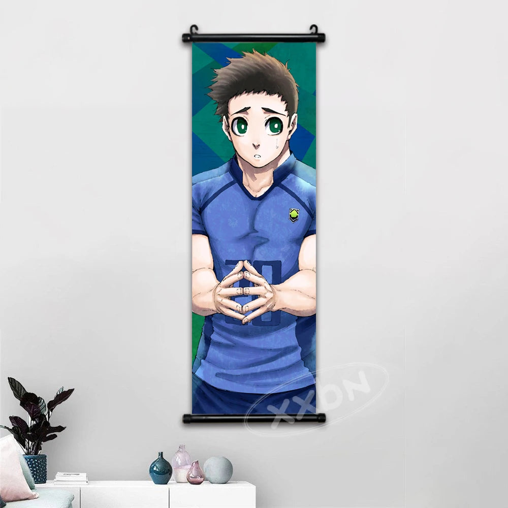 Blue Lock Posters Japanese Anime Wall Art Canvas Pictures Isagi Yoichi Painting Chigiri Hyoma Hanging Scrolls Home Decoration