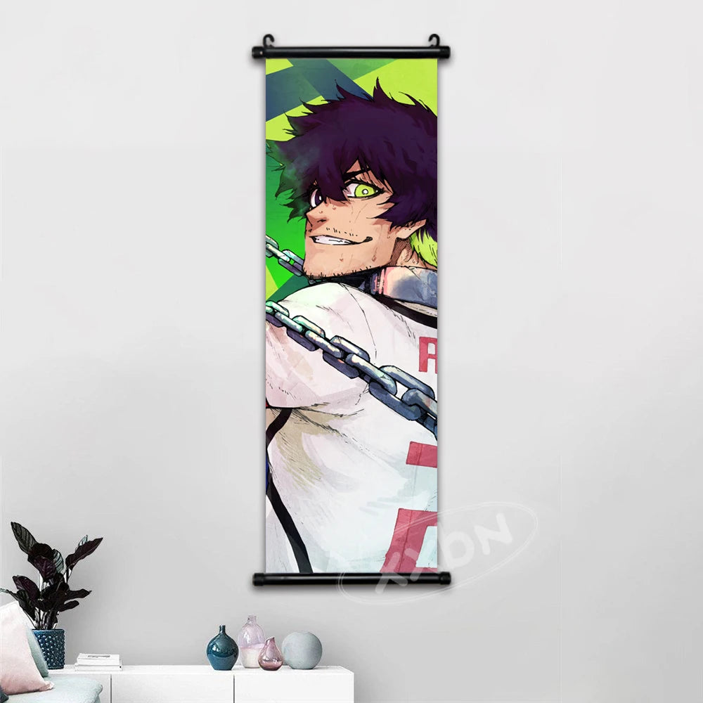 Blue Lock Posters Japanese Anime Wall Art Canvas Pictures Isagi Yoichi Painting Chigiri Hyoma Hanging Scrolls Home Decoration