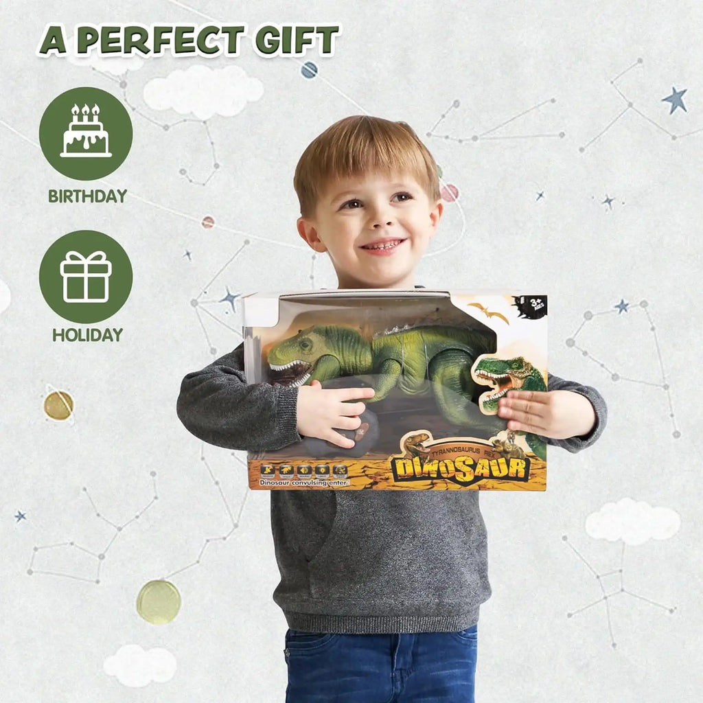 Joyfy Remote Control Walking Dinosaur Big T rex Dinosaur Robot Toy with Light Sound Electric Animal for Kids Best Birthday Gift